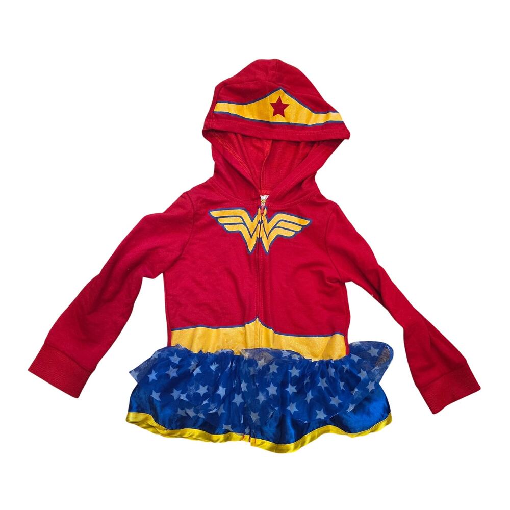 DC Comics Wonder Woman toddler girls' zip-up hoodie youth sz 5